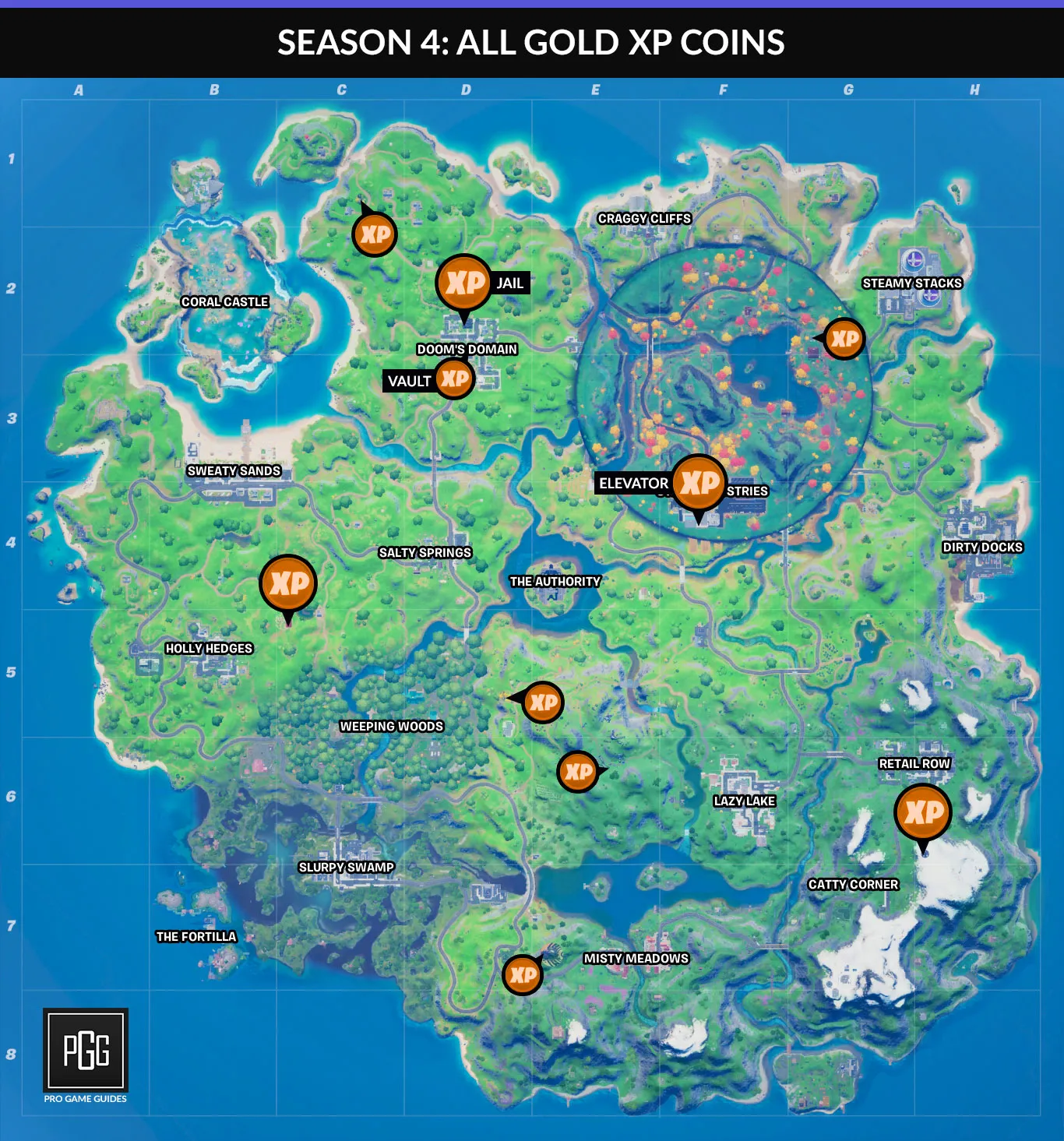 All Fortnite Season 4 Week 5 XP Coin Locations