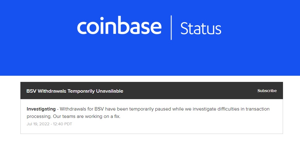 Coinbase (COIN) Ending Support for Bitcoin SV (BSV)