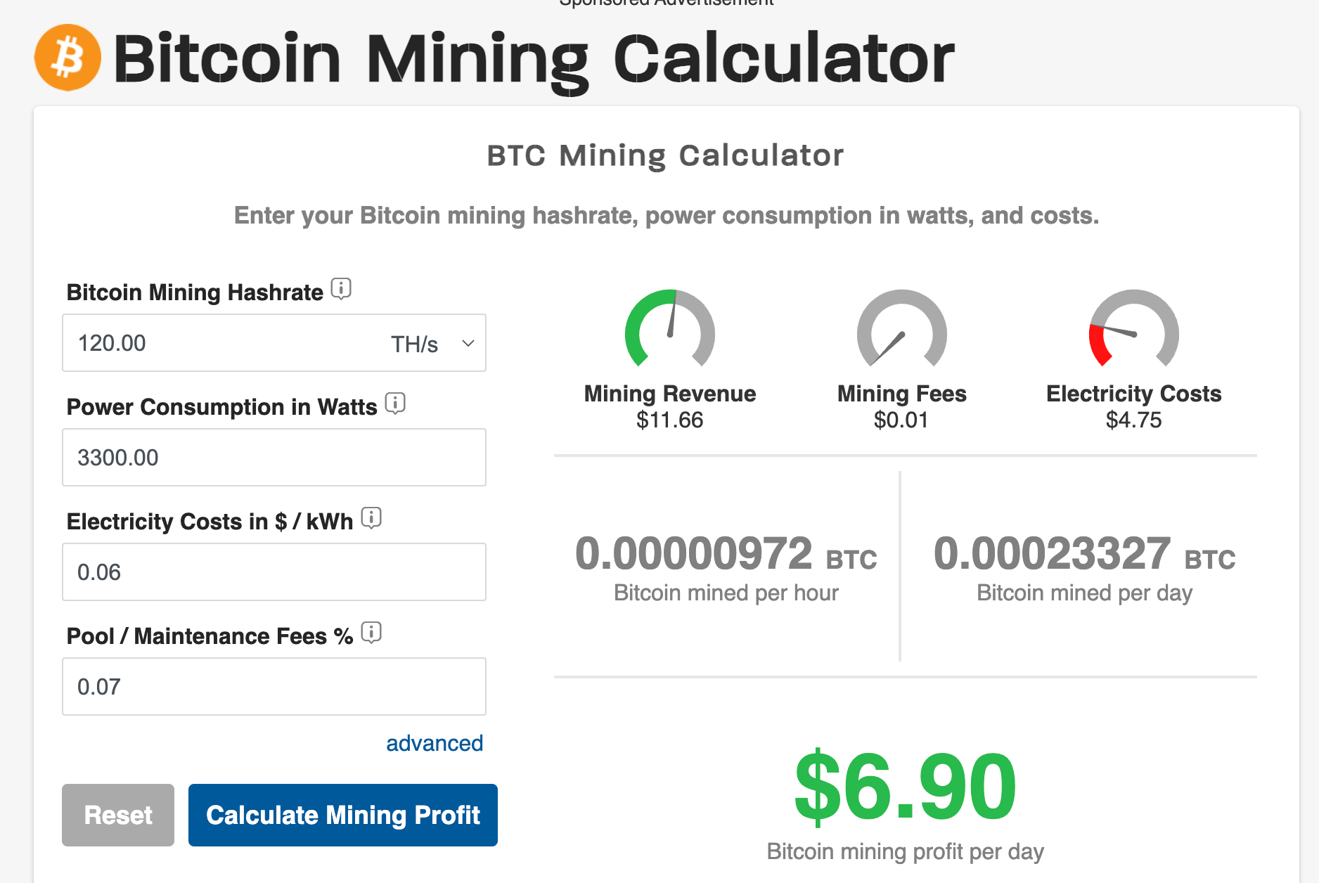 Bitcoin (BTC) Mining Calculator & Profitability Calculator - CryptoGround