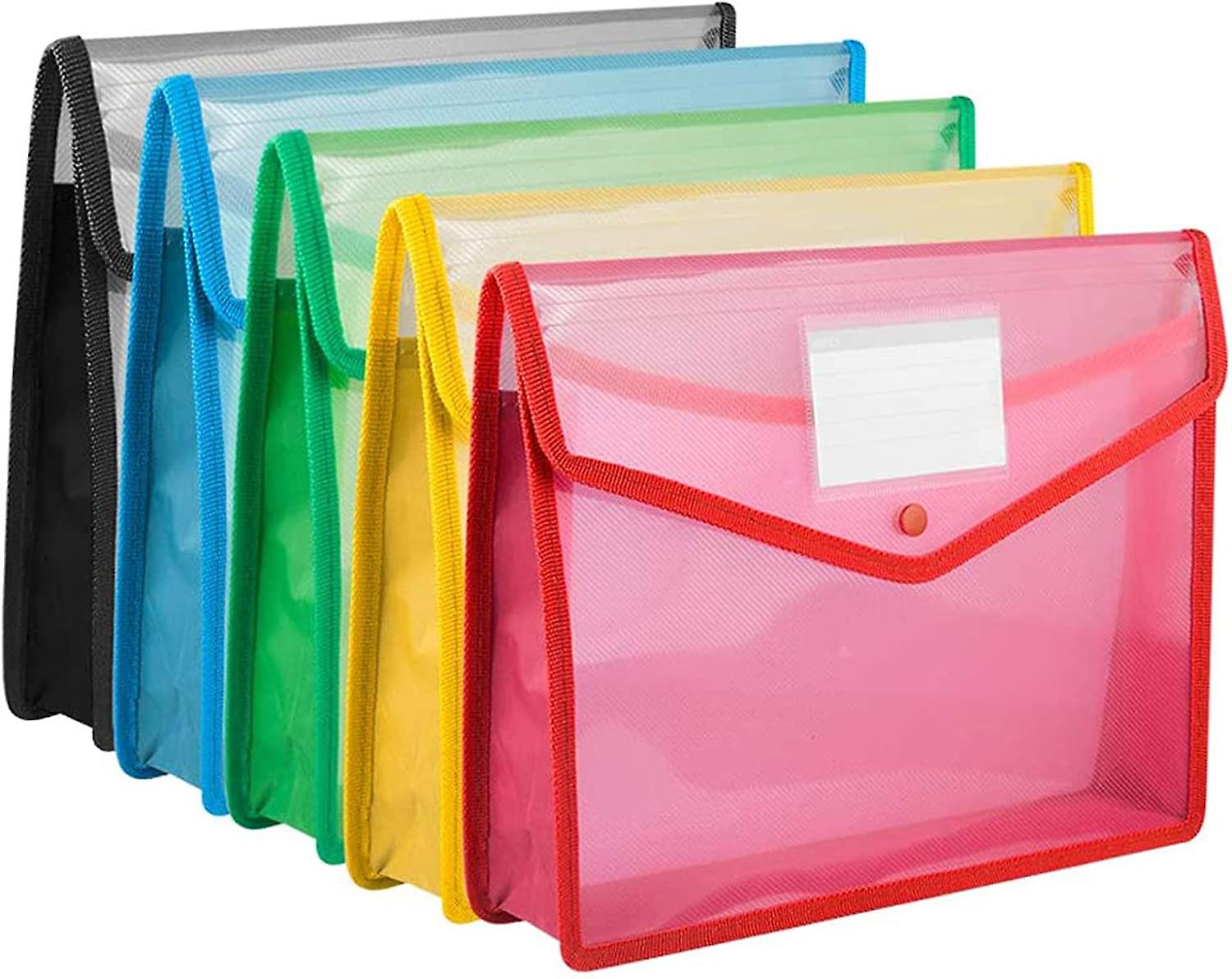 AVARTEK A4 Plastic Colour Document Wallets Wallet Filing Folders Stud Folder Coloured