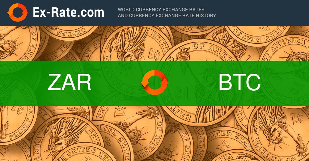 1 BTC to ZAR - Bitcoins to South African Rand Exchange Rate