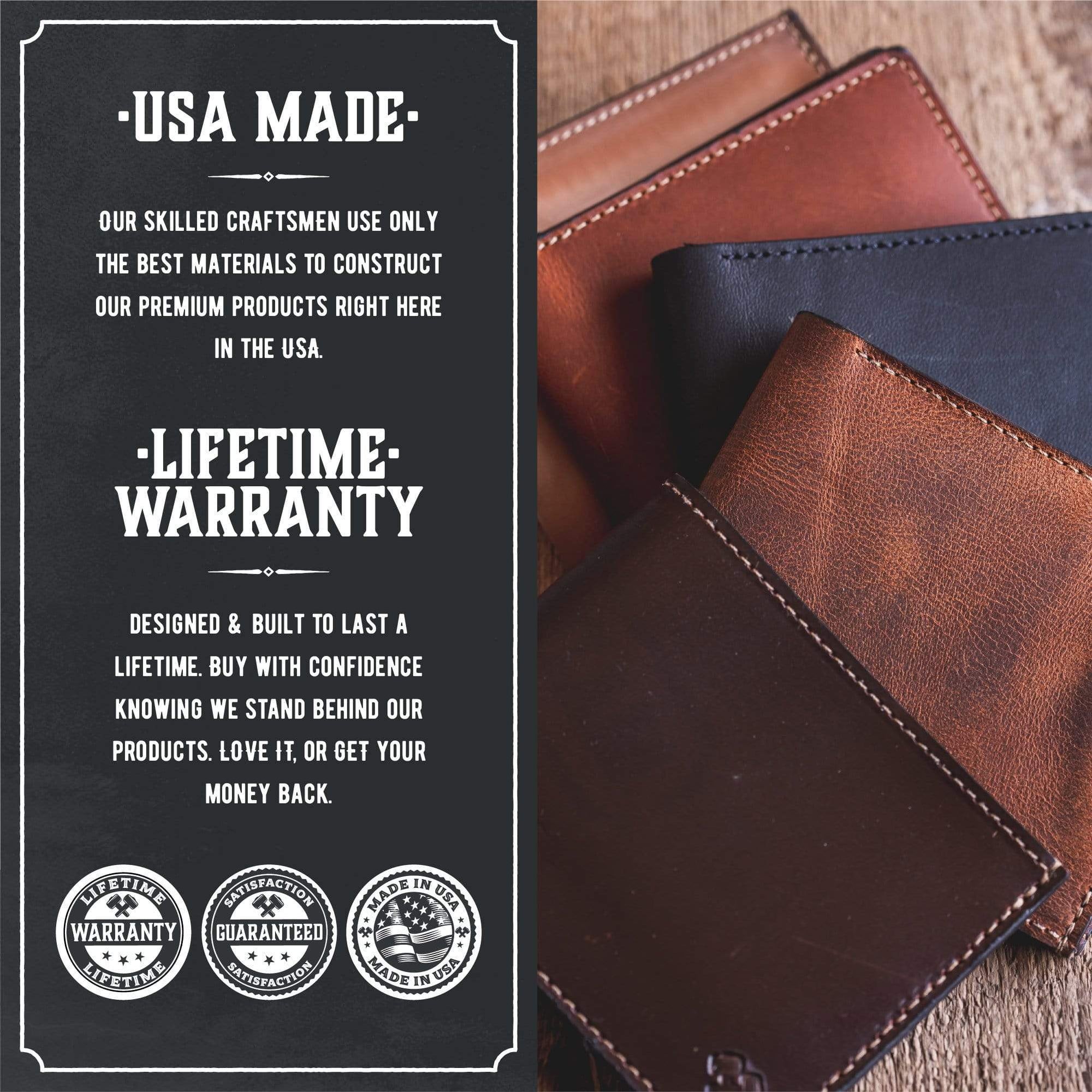 Leather Men's Wallets Made in USA