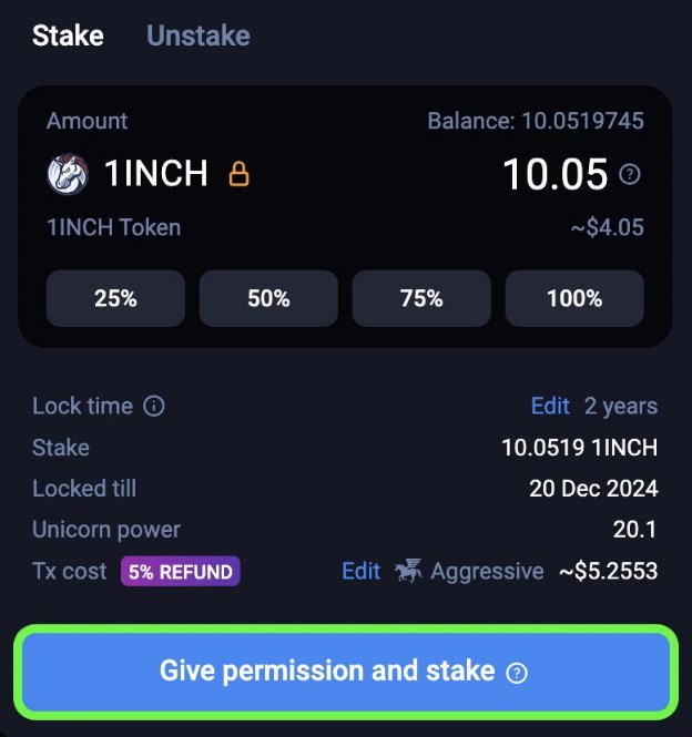 1INCH Staking - Coinando