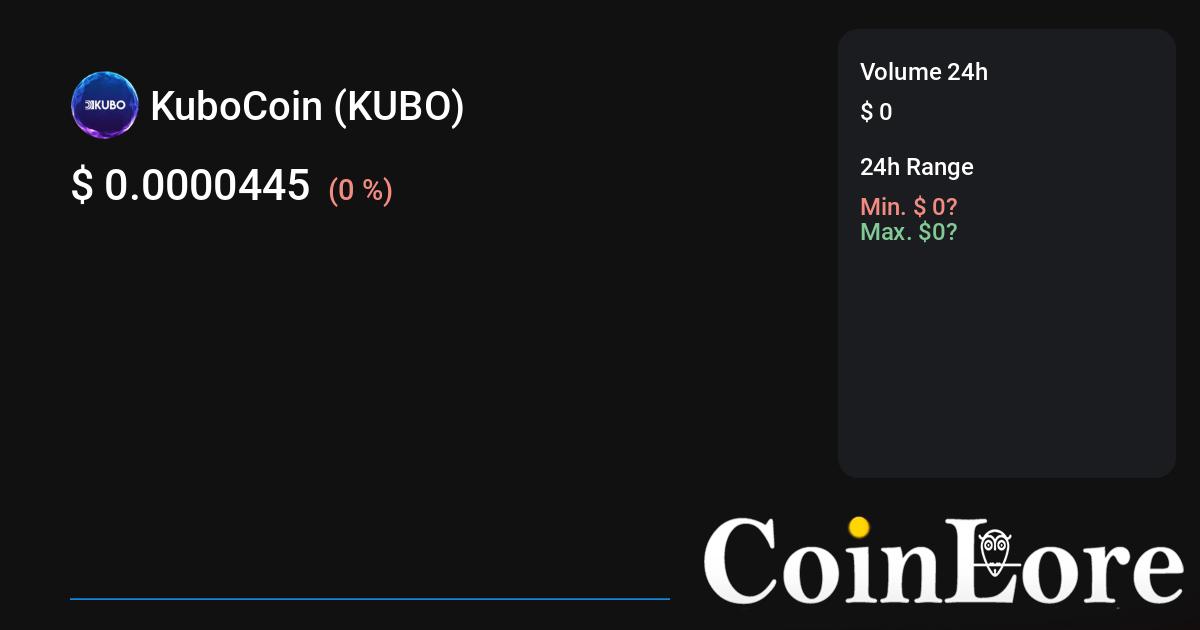 KuboCoin Exchanges - Buy, Sell & Trade KUBO | CoinCodex