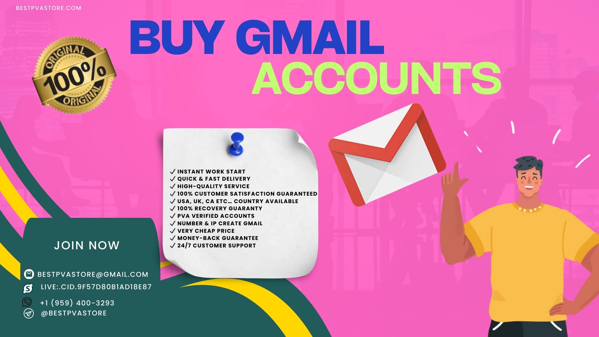 Buy Gmail Accounts - New/Old % Verified Acc | pvabank