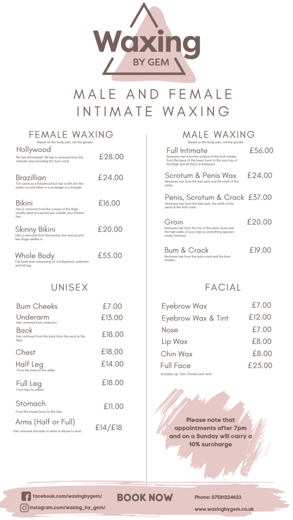 Price List | Treatment List | Vivid Beauty Salons