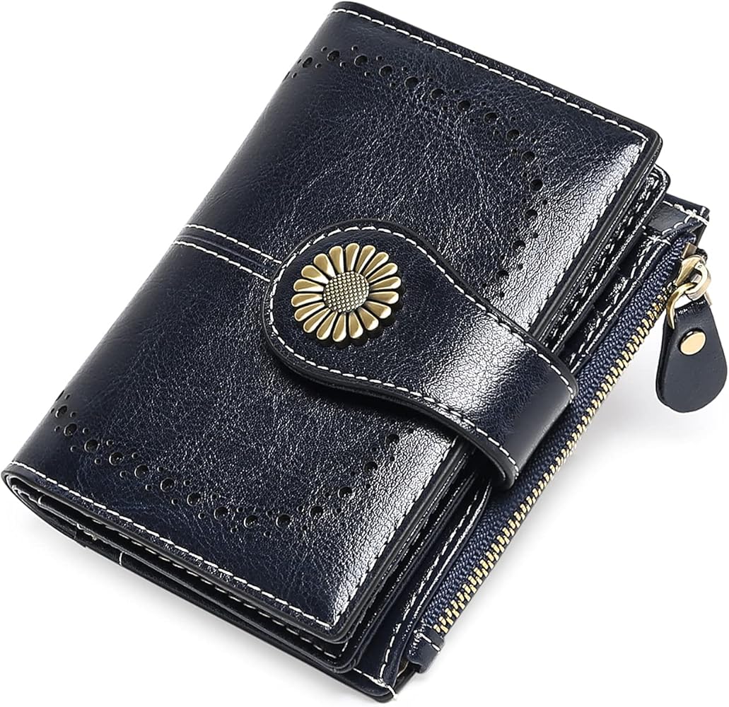 KW Women Bifold Small Compact Wallets with Zipper Pocket & ID wind – VULKIT