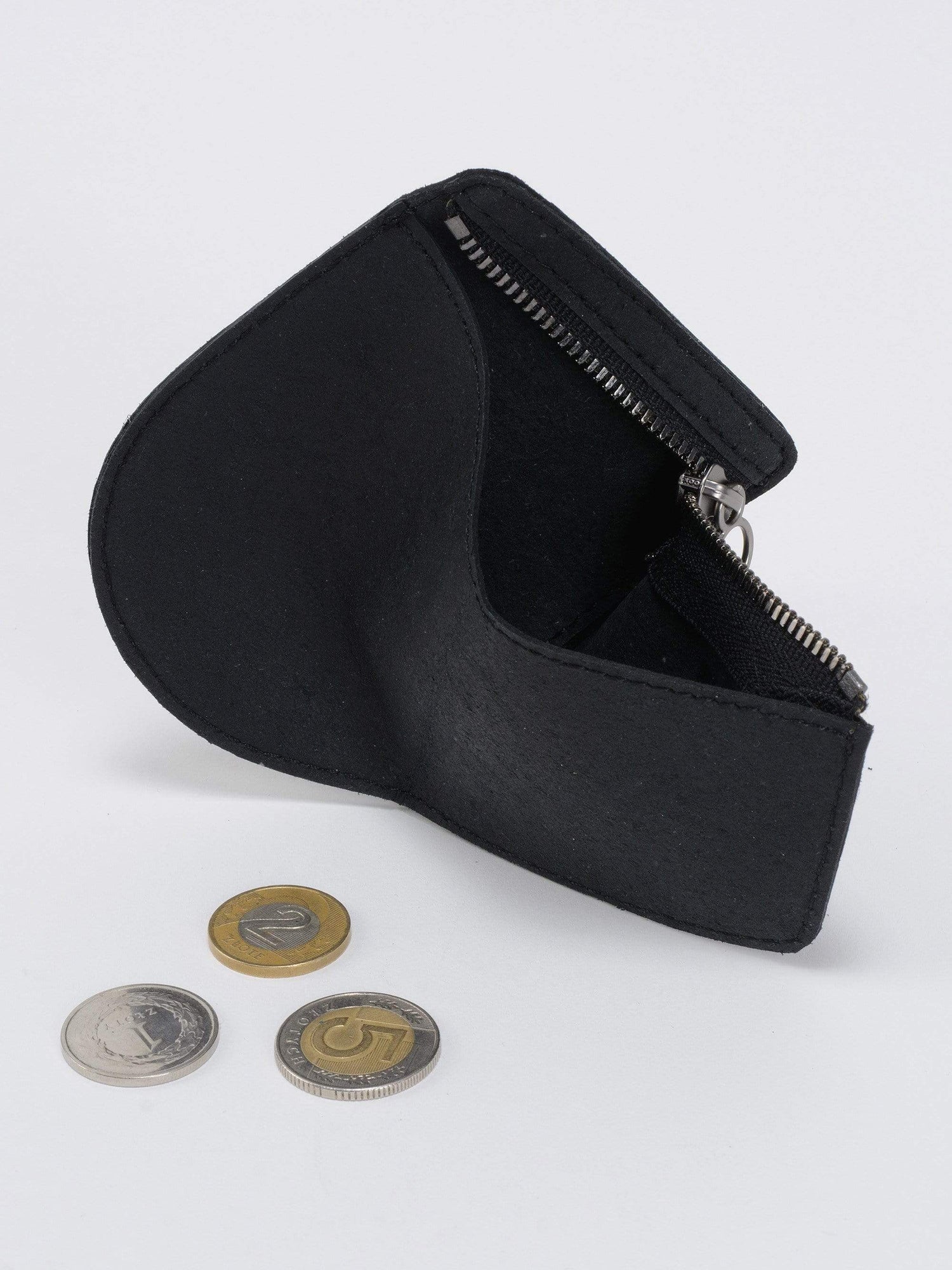 Leather coin purse with zipper Nappa Joe Nuvola Pelle