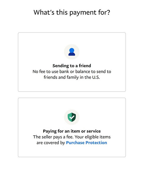 Solved: No Friends or Family Option to send payment - PayPal Community