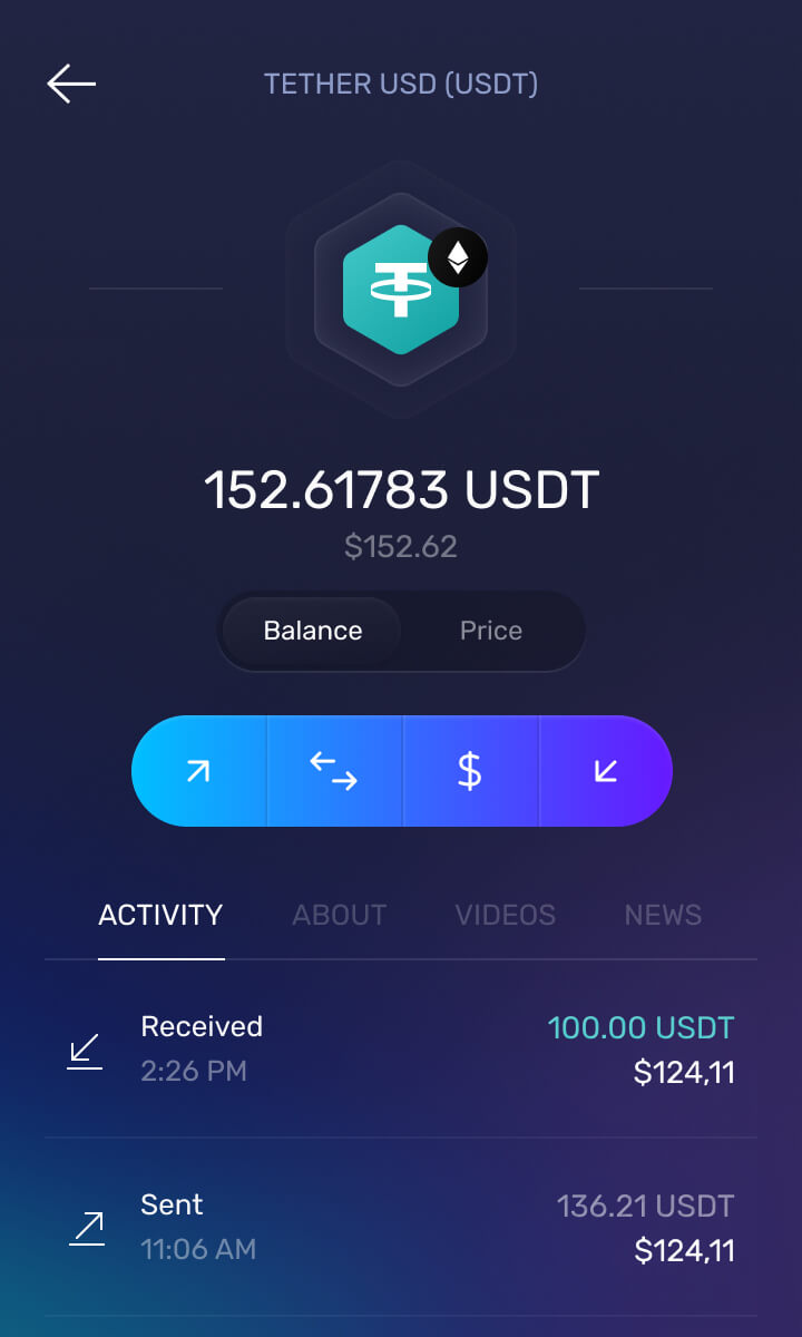 Tether (USDT) Free Crypto Wallet App, Create Tether (USDT) Address