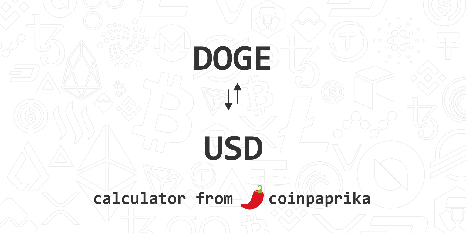 1 DOGE to USD - Dogecoins to US Dollars Exchange Rate