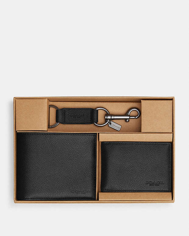 Coach Boxed 3 In 1 Wallet Gift Set In Signature Leather – Justhypecambodia