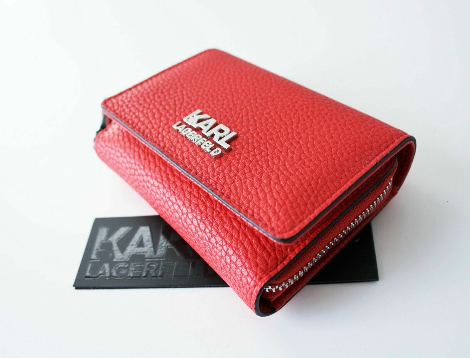 Karl Lagerfeld Women's K/Stripe Logo Medium Wallet - Red | coinlog.fun