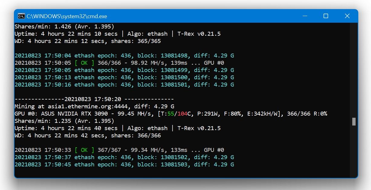 T-Rex is a simple in use and highly optimized mining software.