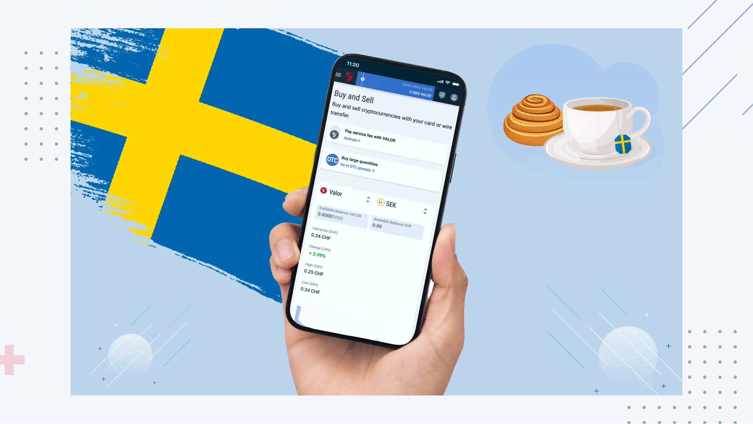 Buy and cash out crypto in Swedish Krona (SEK)