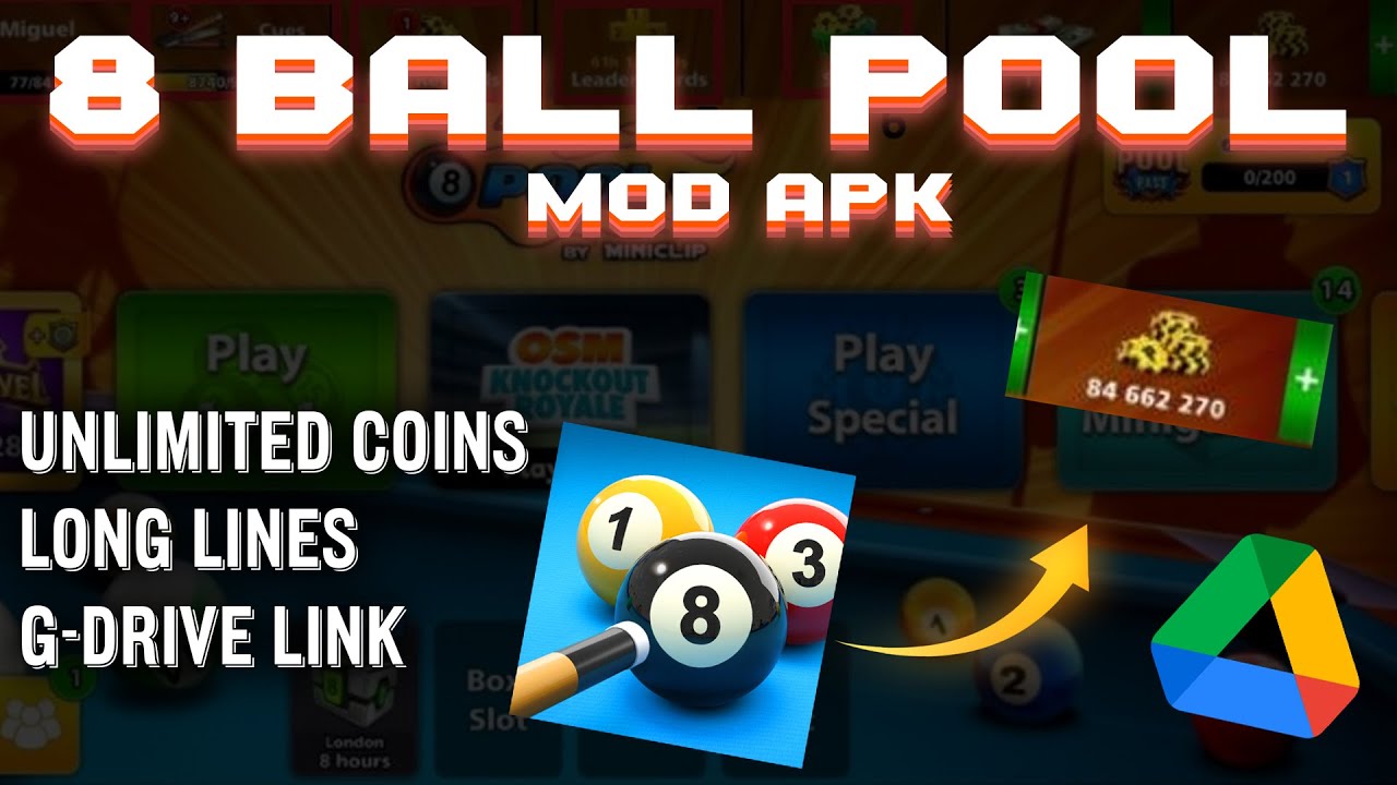 8 Ball Pool v MOD APK (Menu, Long Line, Mega Hit) Download