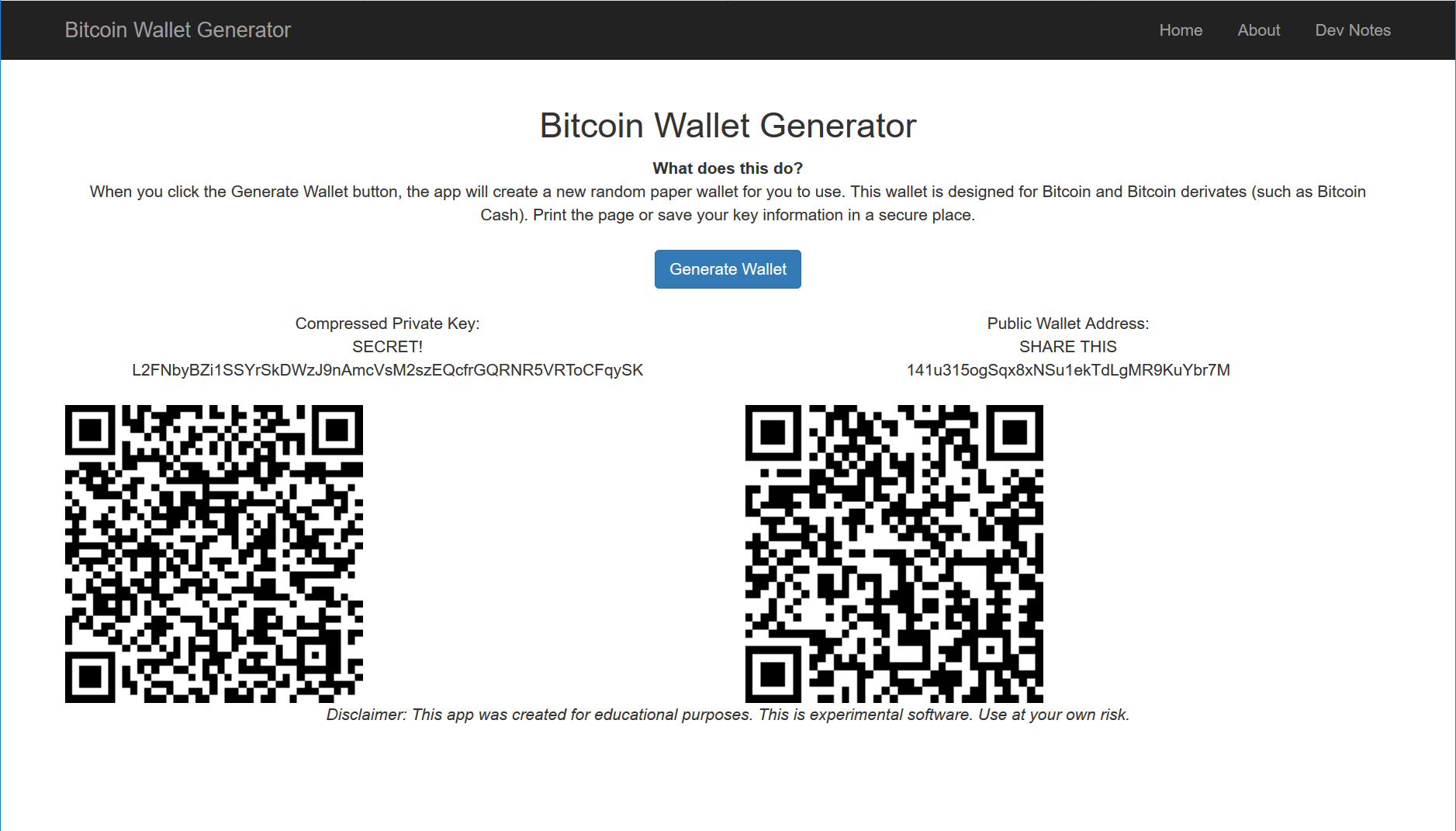 Generating a Bitcoin Address with JavaScript