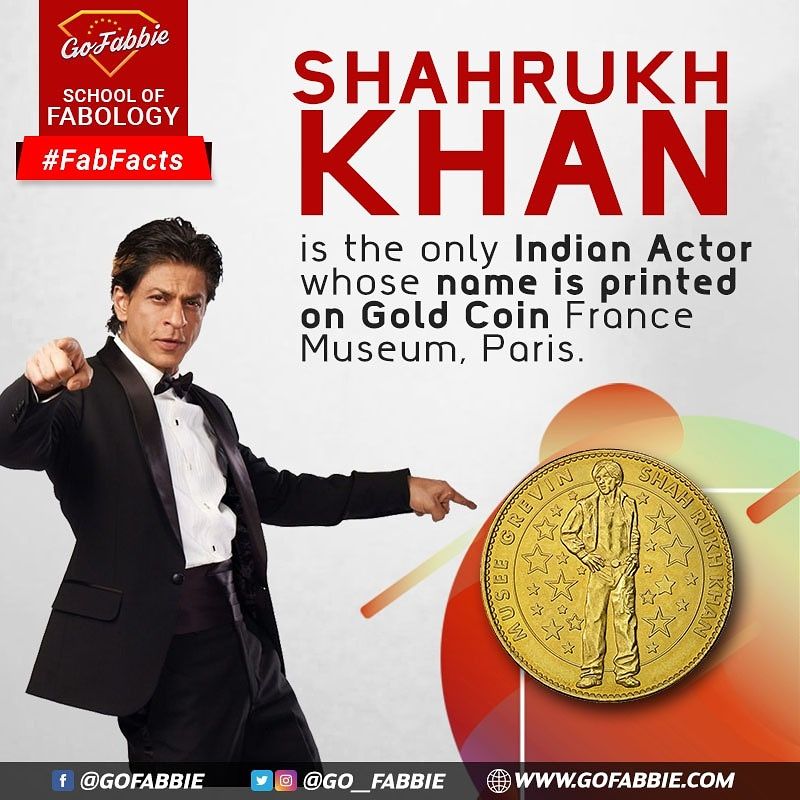 SrK gold coin in France | Shahrukh khan, Fun facts about life, Unbelievable facts