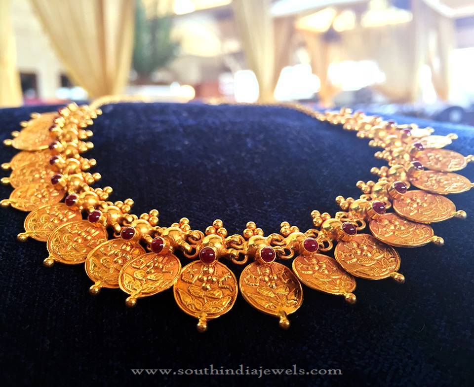 Buy Gold Design Light Weight Lakshmi Coin Necklace Designs