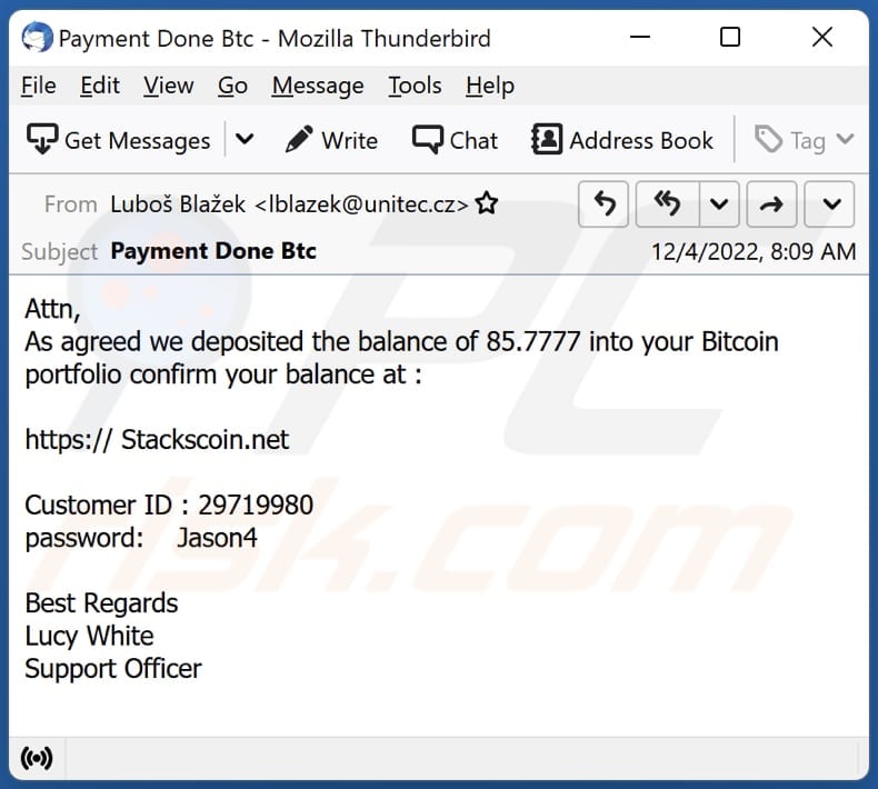 Bitcoin Scam Email?? - Microsoft Community