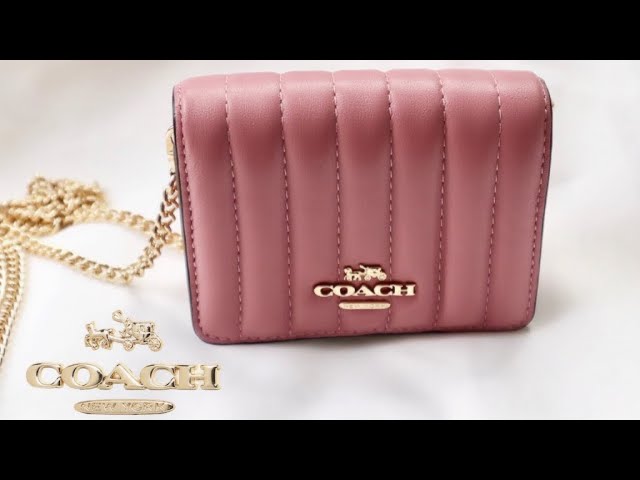 Buy Coach Fold-Over Wallet with Metal Chain Strap | Black Color Women | AJIO LUXE