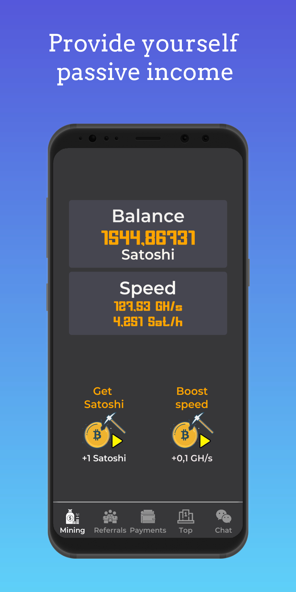 Bitcoin Miner - Earn Satoshi & Free BTC Mining for Android - Download the APK from Uptodown