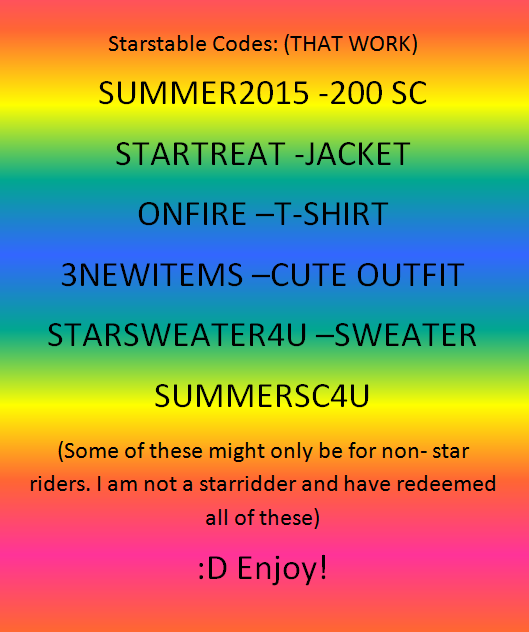 Star Stable Codes list (July )