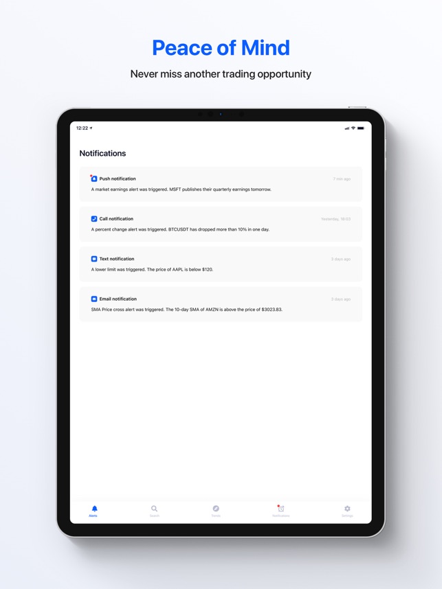 Stock Alert – Track your portfolio of stocks and crypto (iOS app)