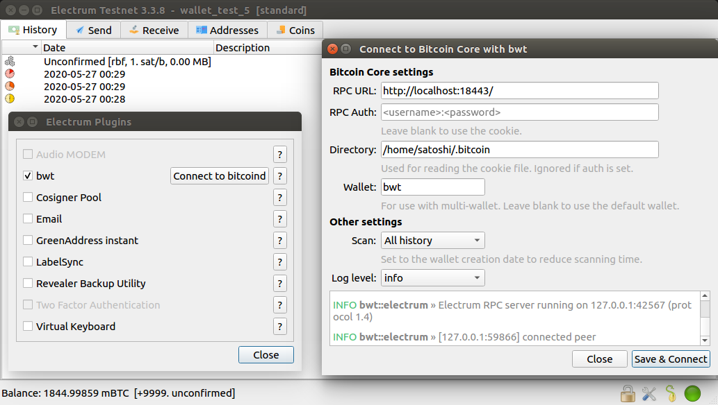 Lightning Implementation in Electrum