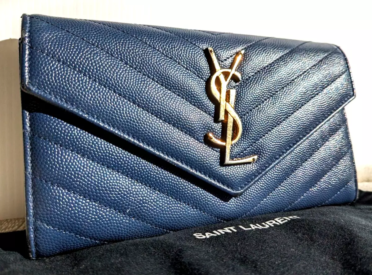 Navy blue and black leather bi-fold wallet | Marni