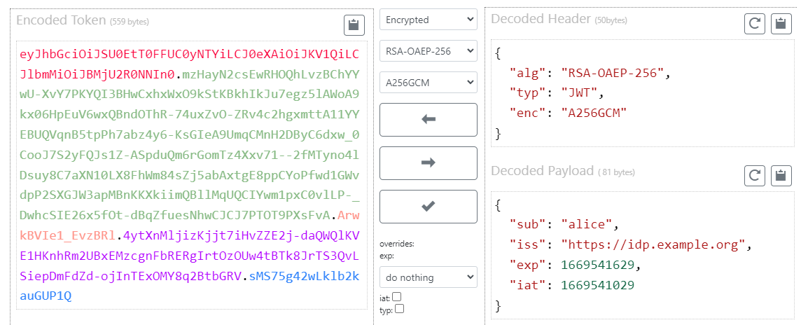 Direct JSON Web Encryption (JWE) with a shared symmetric key | Connect2id