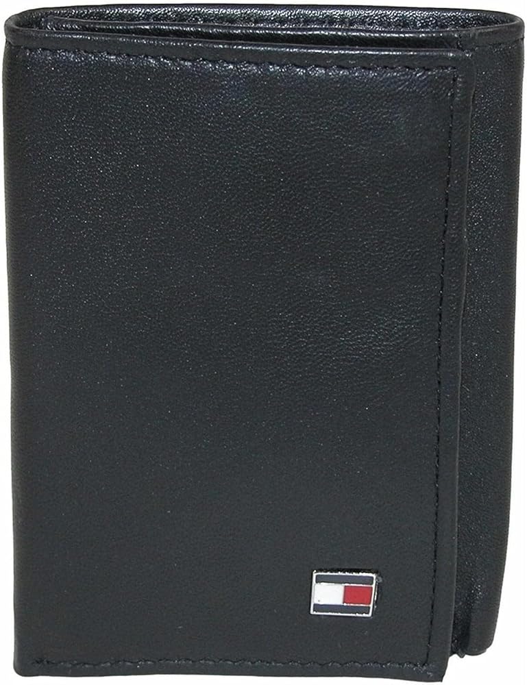 Tommy Hilfiger Premium Leather Trifold Wallet In Black | MYER