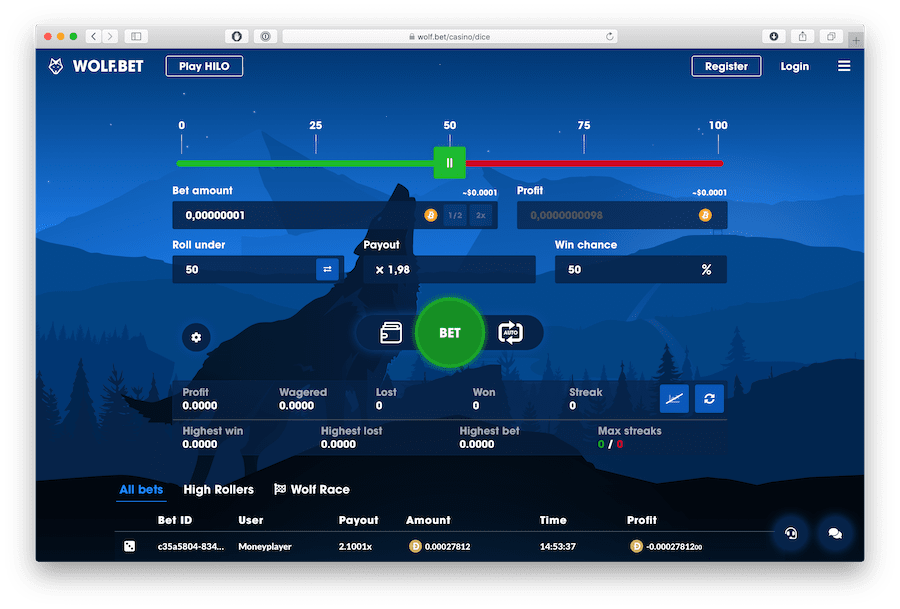 How to win at Bitcoin Dice