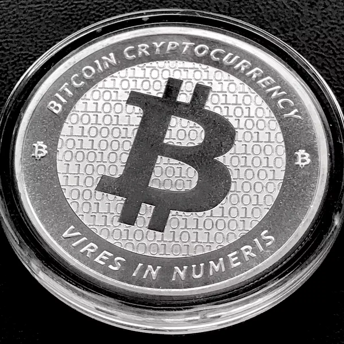 Bitcoin silver coin () with antique finish - buy it here