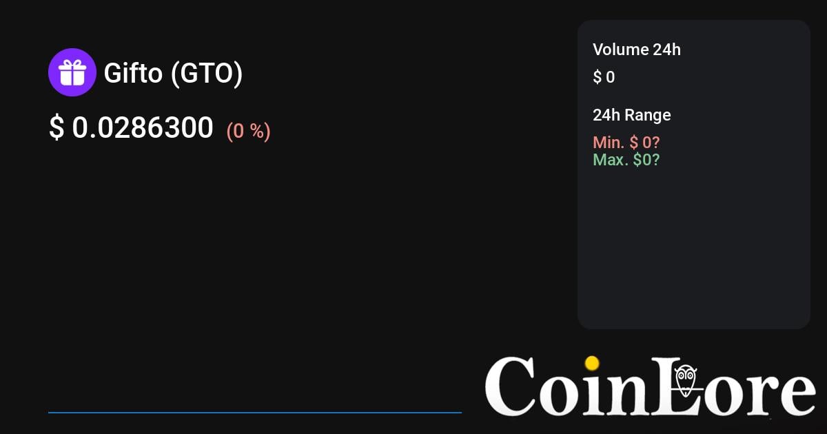 Gifto [GTO] Live Prices & Chart