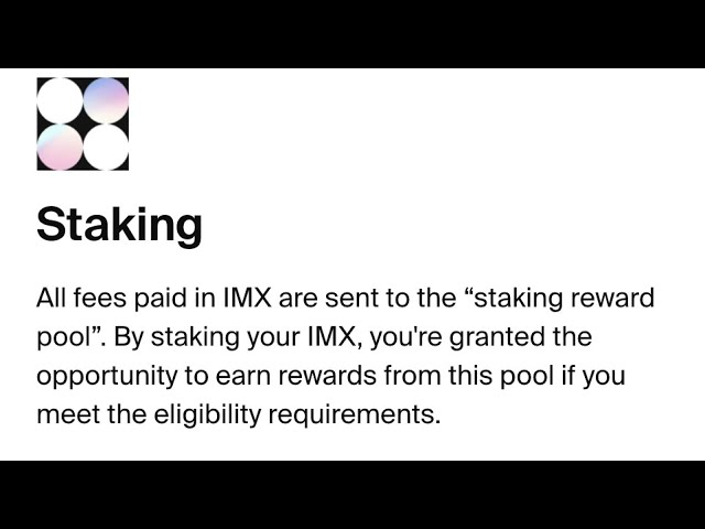 Hold IMX Tokens on Immutable X for Staking Rewards - Play to Earn