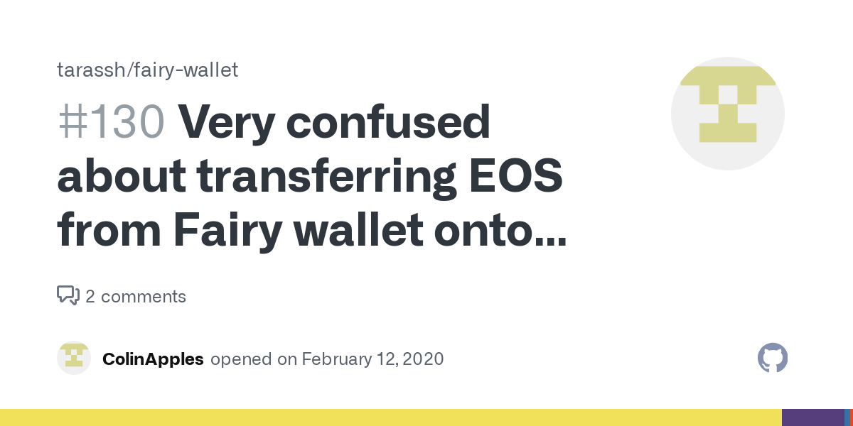 Fairywallet EOS · Issue # · tarassh/fairy-wallet · GitHub