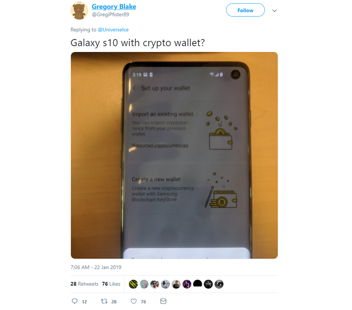 Samsung Unveils Crypto Wallet, Dapps For Galaxy S10 Phone