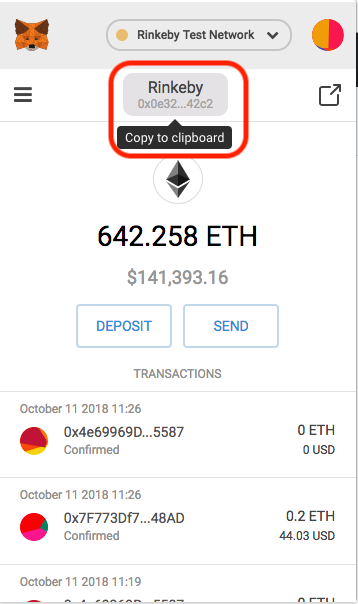 How to grab MetaMask Rinkeby address