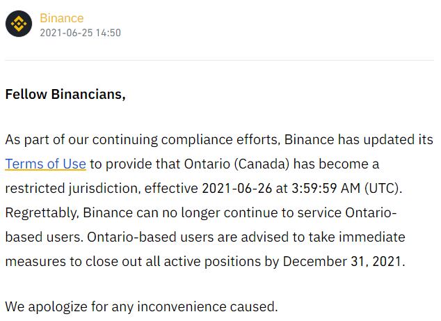 Binance pulls out of Canada amid new crypto regulations | Reuters