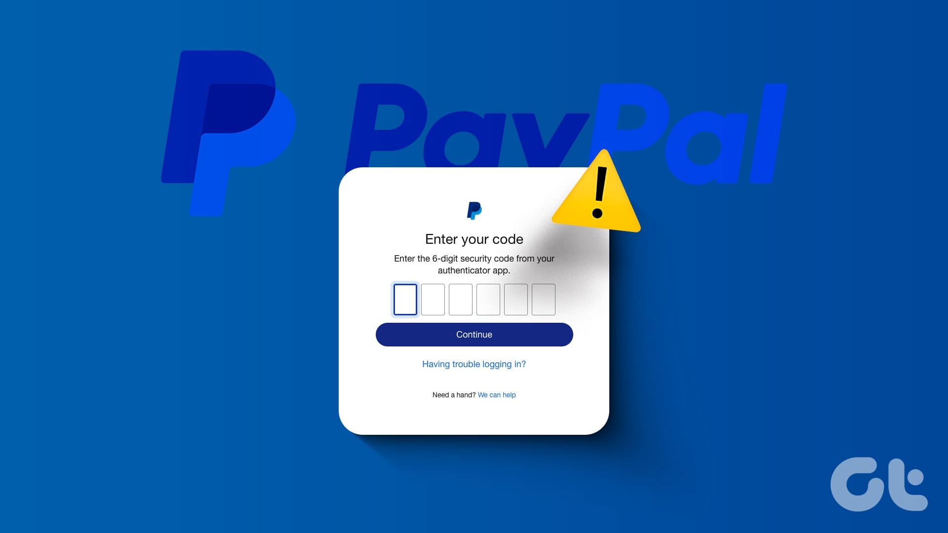 Log in to your PayPal account