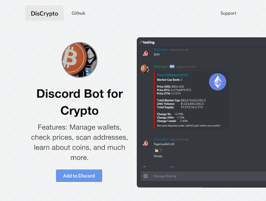 Discord Bot For Bitcoin & Crypto Notifications - Cryptocurrency Alerting