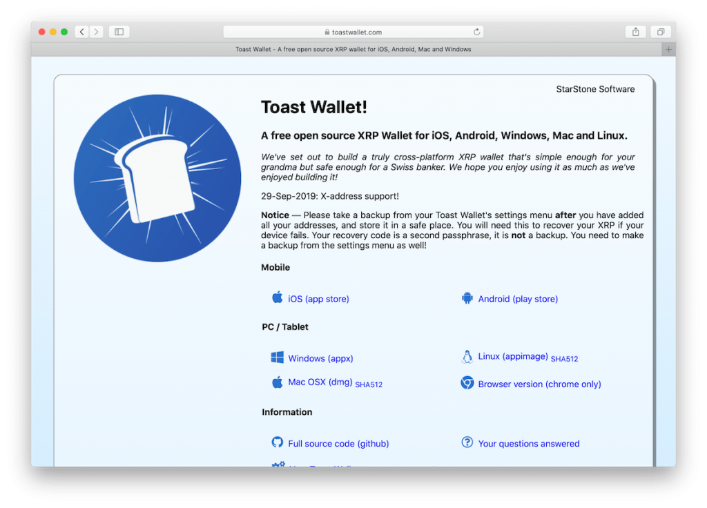 Toast Wallet Review ▷ Our experience with the official Ripple (XRP) wallet!