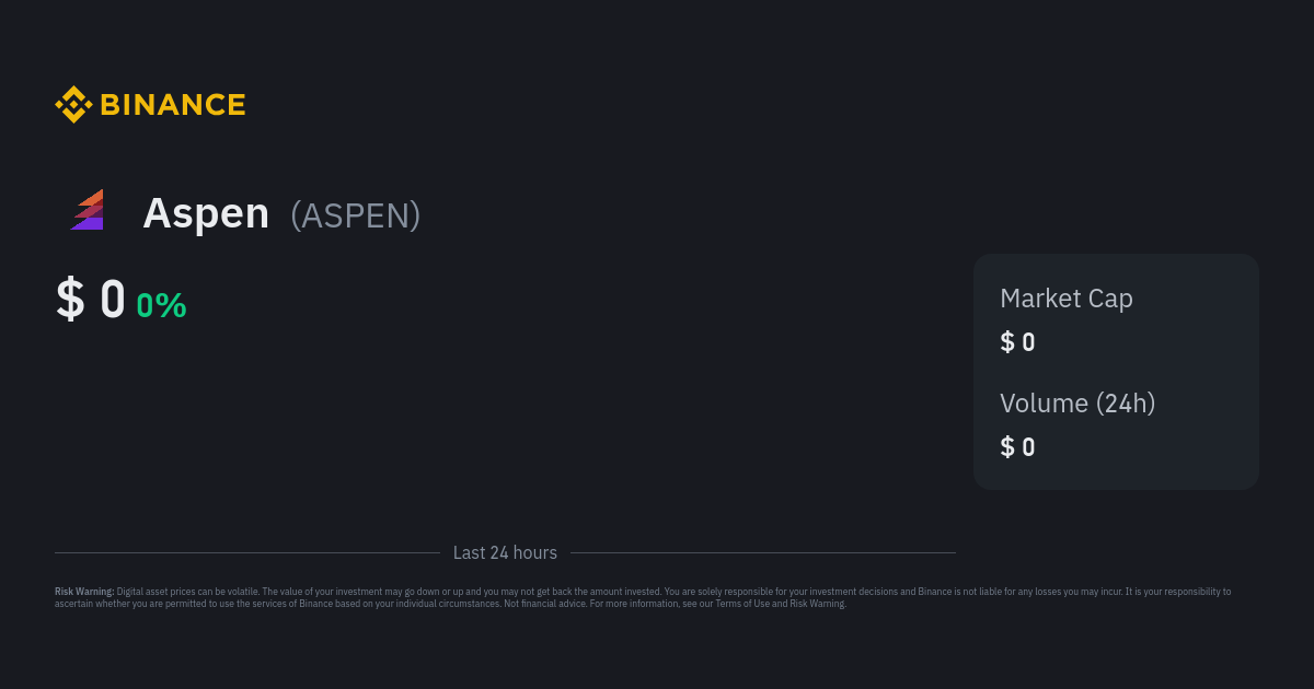 Aspen price now, Live ASPEN price, marketcap, chart, and info | CoinCarp