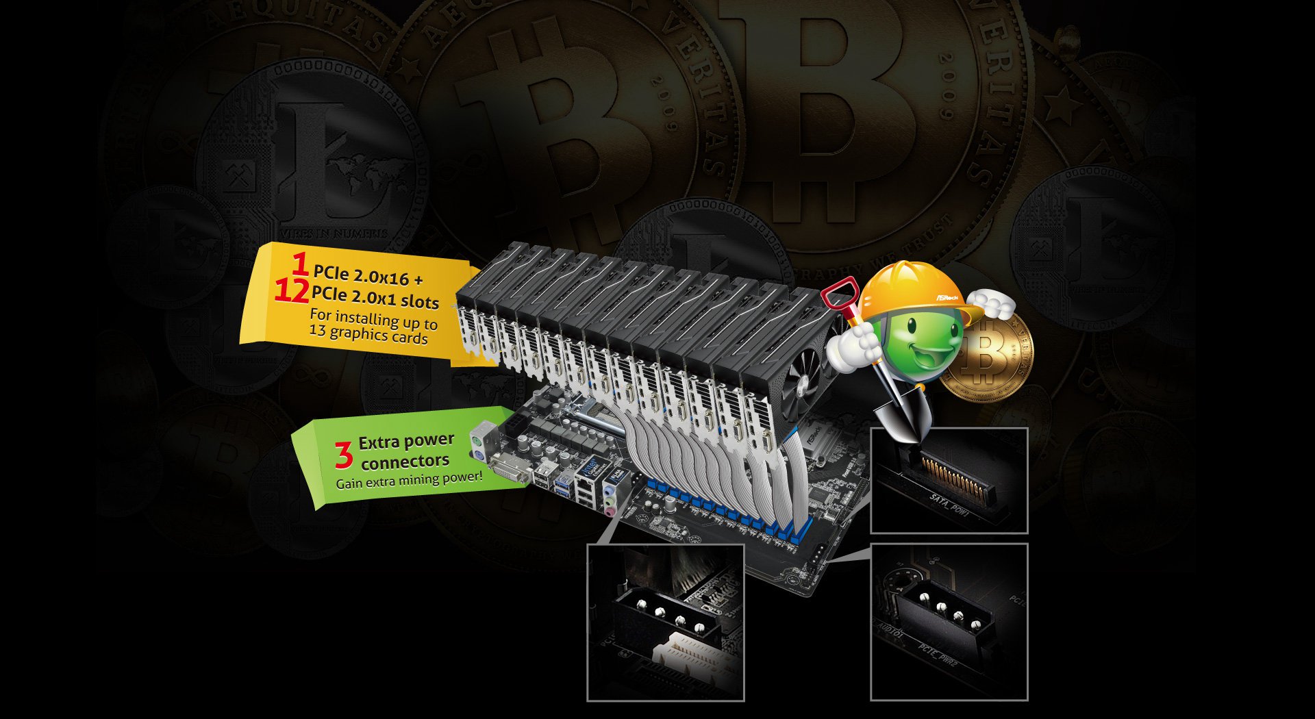 Cryptocurrency Mining | ASRock H Pro Btc+ LGA Motherboard