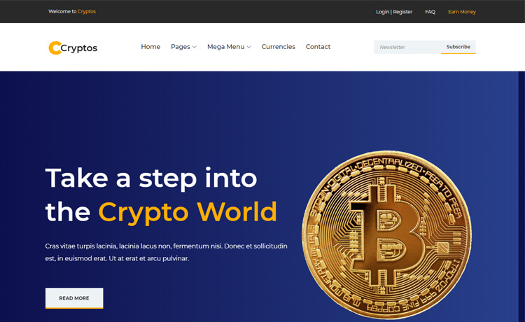 Bitbank - Bitcoin Cryptocurrency Website Template