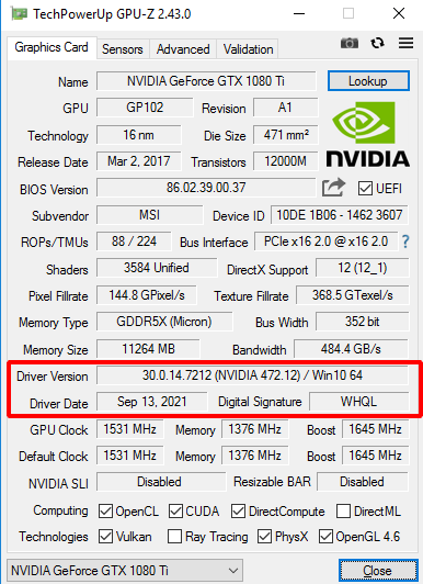 Select nVidia mining driver