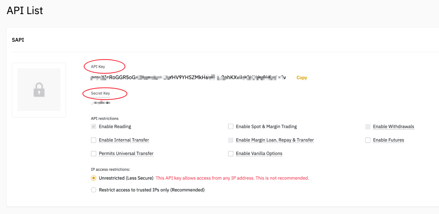 how to view the secret key, it is hidden - Spot/Margin API - Binance Developer Community