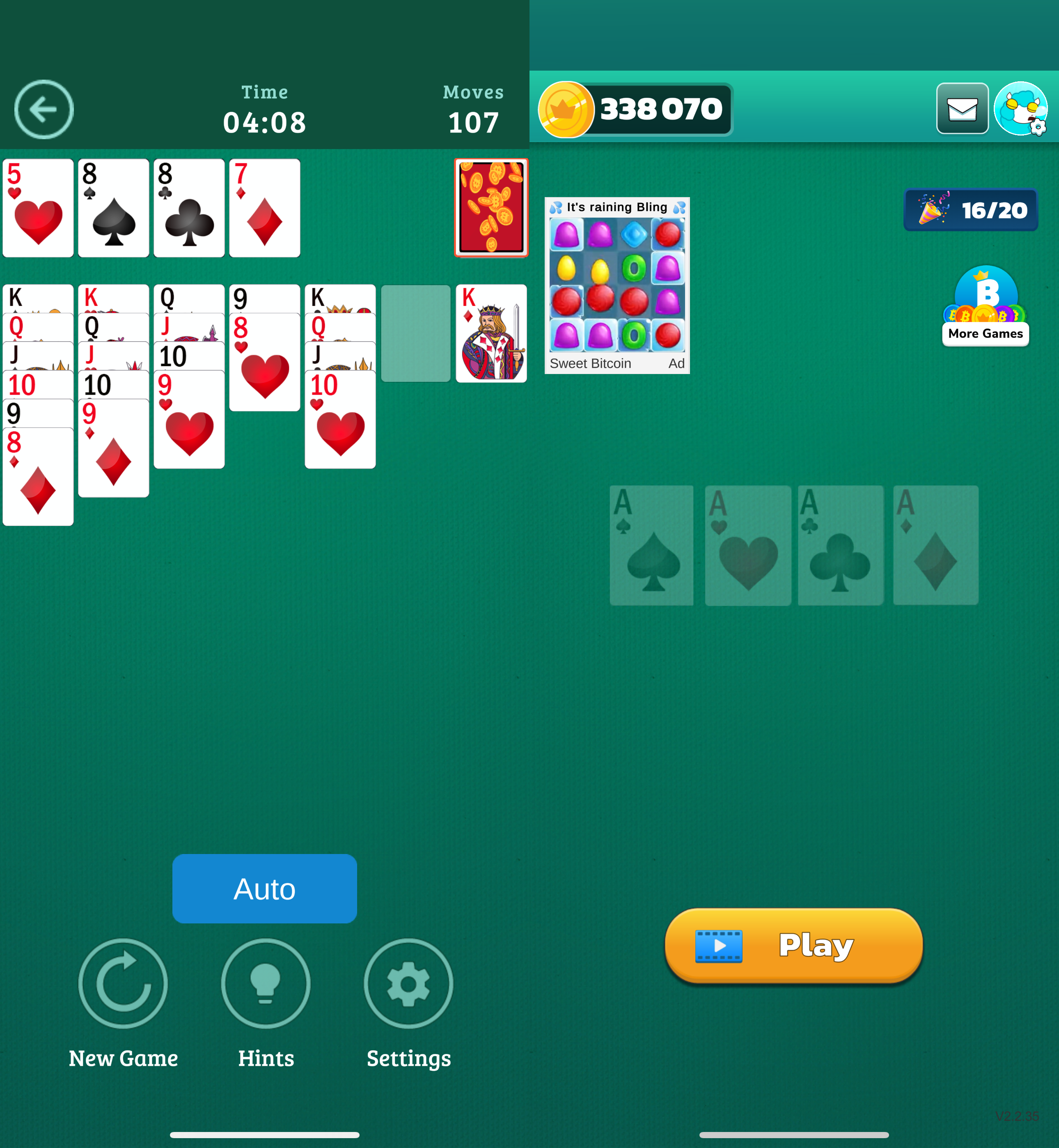 Bitcoin Solitaire