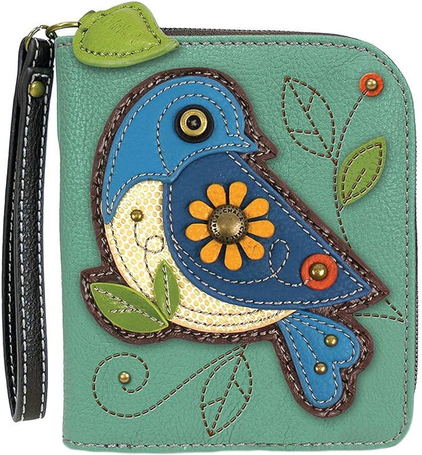 Blue Bird - Zip Around Wallet – Whimsical Bags